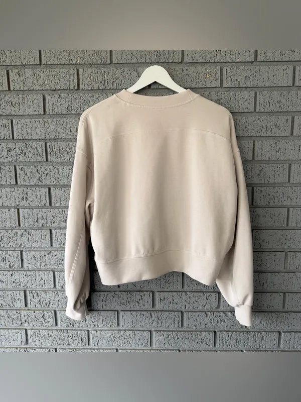 Lululemon softstreme perfectly oversized cropped crew Sz 4 Bone Cream Off White - Image 2