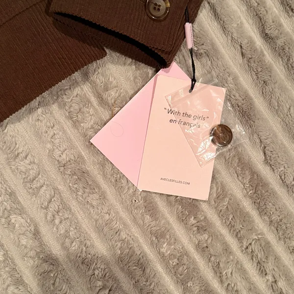 Avec Les Filles NWT Brown‎ Corduroy Utility Shacket Jacket Button Front Small - Image 4