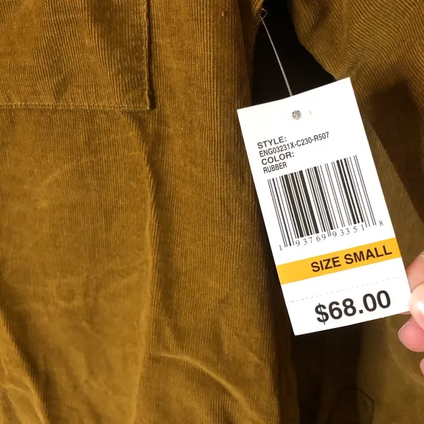 Kensie Corduroy Ribbed Button Front Shacket Jacket Brown Size‎ Small - Image 4