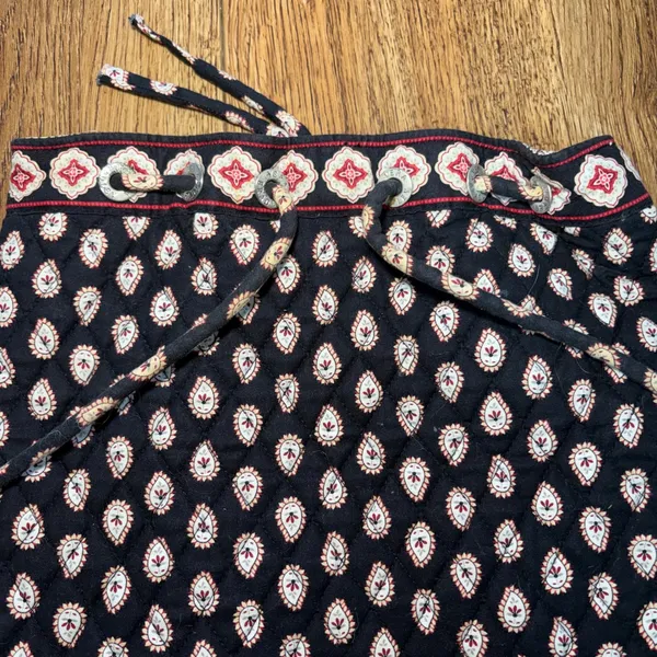 Vera Bradley Retired Quilted Cotton Paisley Drawstring Backpack Cinch Black Boho - Image 6