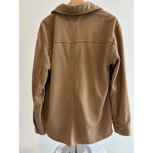 Bagatelle Collection size‎ Small Women’s Tan Button Up Shirt Jacket Shacket - Image 2