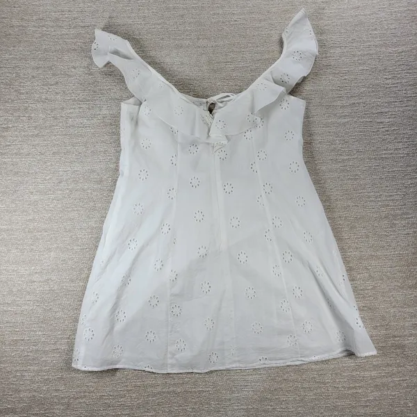 Princess Polly Besiana Broderie Anglaise Mini Sundress Sz 10 White Eyelet Ruffle - Image 8