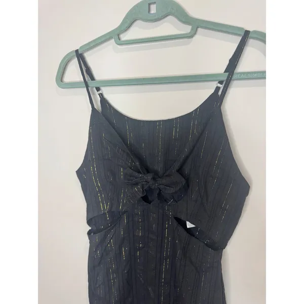 La Blanca‎ Cutout Maxi Dress Black Gold Coverup Sz S - Image 2
