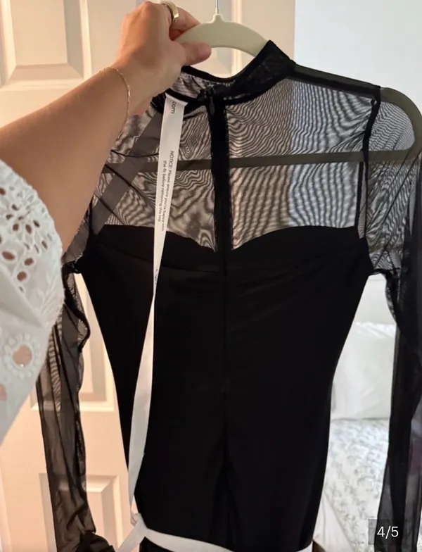 OW Collection Kya Mesh Dress Black - Image 4