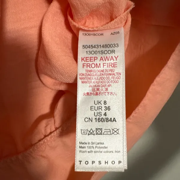 Topshop Coral Ruffle Peplum Blouse - Image 7