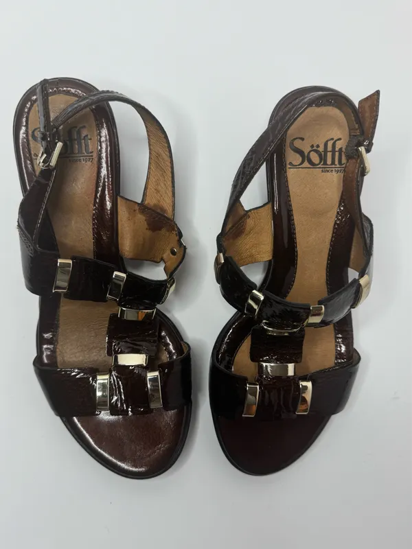 Sofft Alina Brown Patent Leather Sandals Size 6M - Image 3