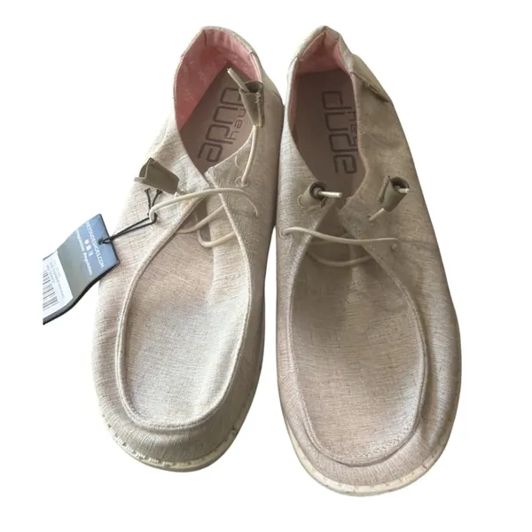 Hey Dude Wendy Chambray Slip On Shoes Sneakers White Nut NWT Womens Size 12 - Image 2