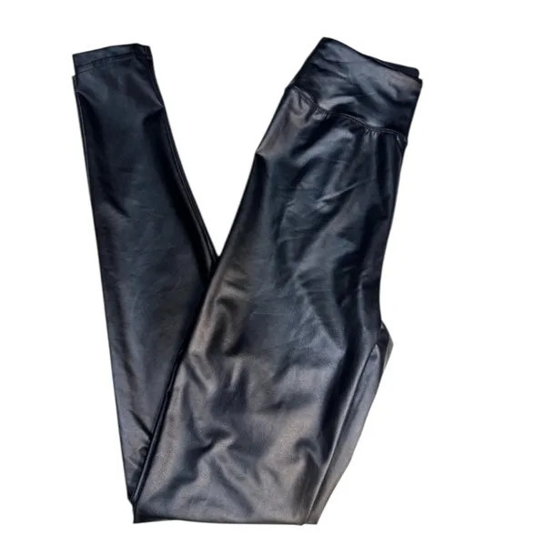 Offline Aerie The Hugger High-Waisted Faux Leather Crackle Leggings Medium NWT - Image 3