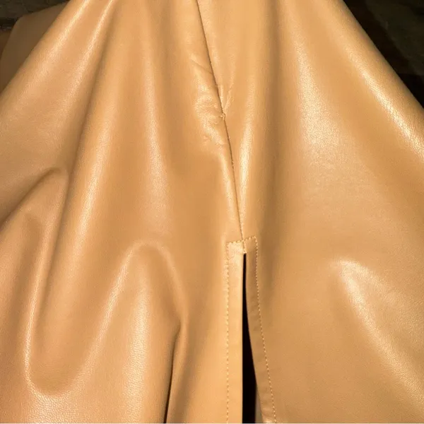 Express Body Contour Faux Leather Twist Front Midi Dress w/Built-In Shape Wear - Image 14