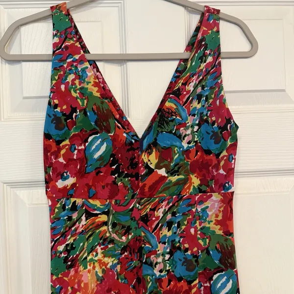 Lauren Ralph Lauren Faux Wrap Dress Sz 6 Floral Stretch Vibrant Jersey‎ Ruched - Image 6