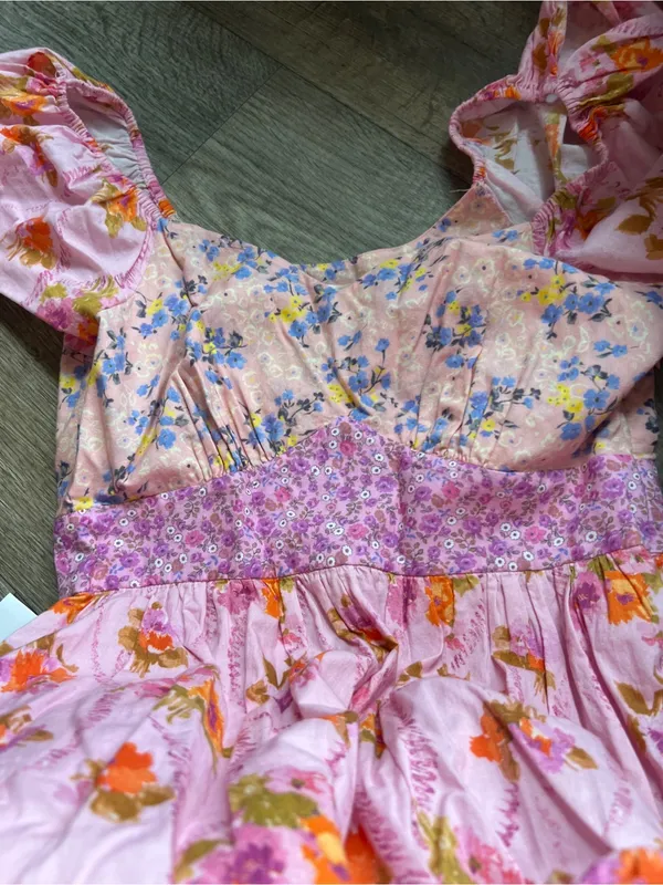 Love Shack Fancy Angie floral Midi Dress size 8 - Image 13