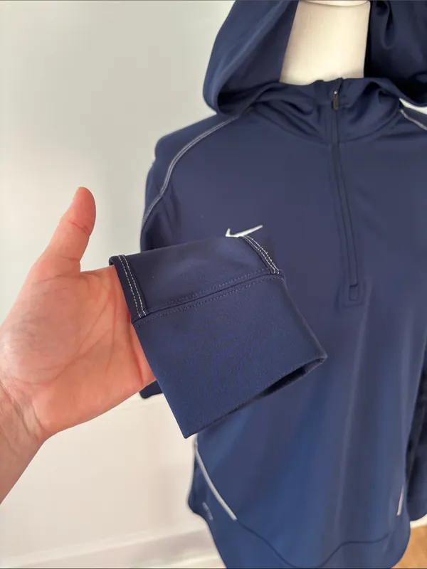 Nike Hooded Running Top Size Medium Quarter Zip Dri-Fit Lightweight Layering - Image 5