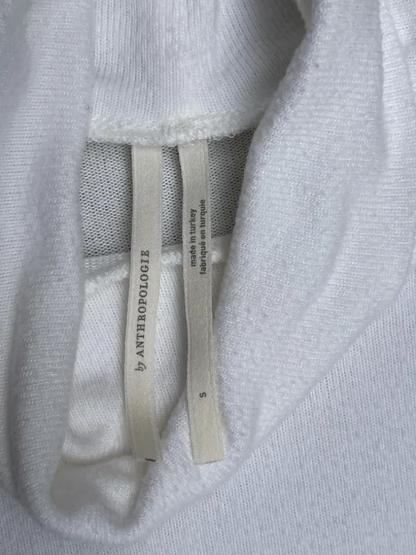 By Anthropologie White Turtleneck Top Classic Office Spring Capsulewardrobe S - Image 2