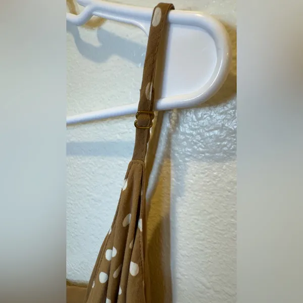 L*Space Polka Dot‎ Wrap Dress Tan Ruffle Maxi Dress Size M - Image 13