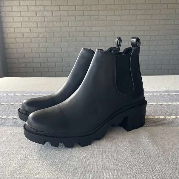 Steve Madden Hadlee Chelsea Boots Black Pull On Lug Size 10 - Image 4