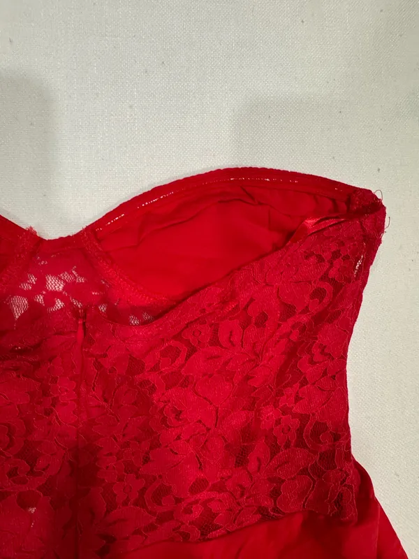 NWT Saints + Secrets Red Lace Corset Dress Medium - Image 5
