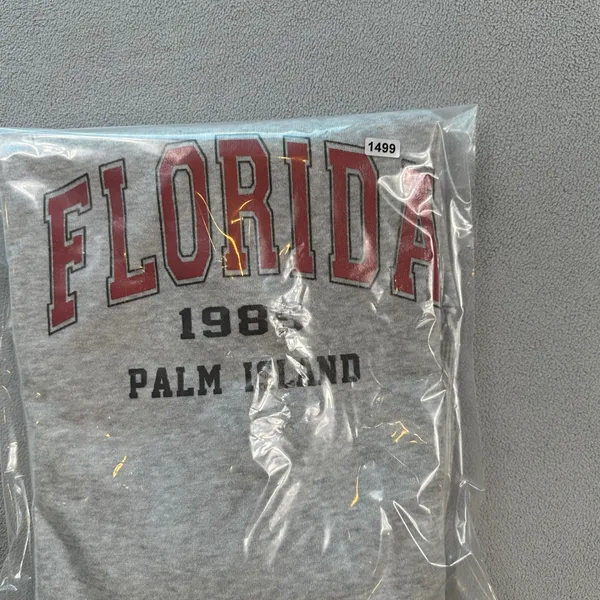 Florida Palm Island 1989 Sweatshirt Womens S Grey Graphic Pullover Crew SHEIN - Image 8