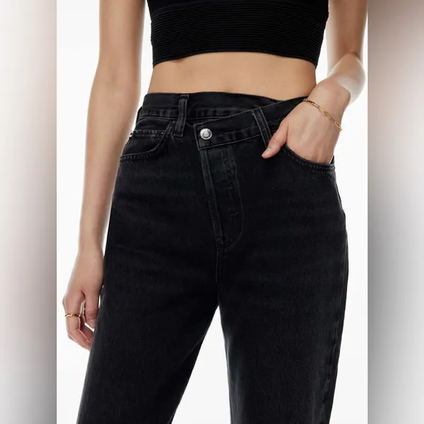 AGOLDE Black Criss Cross Jeans Size 23 - Image 4