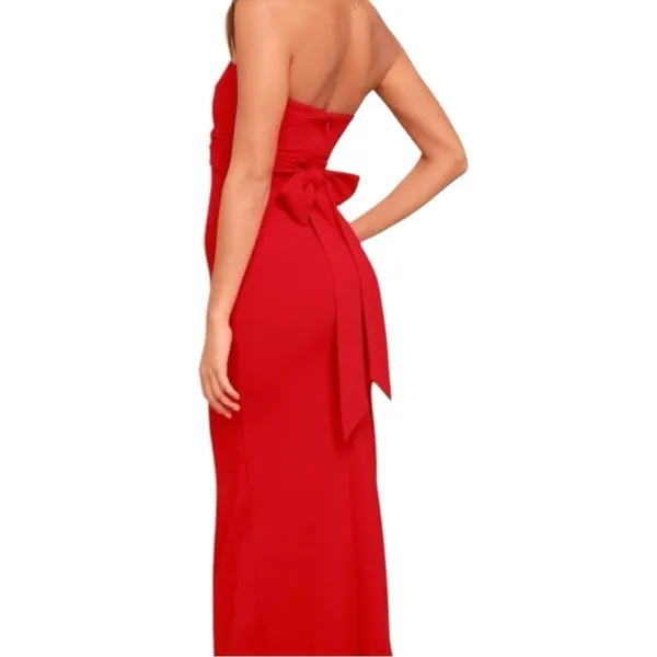 Lulu's Own the Night Red Strapless Maxi Dress Size Small NWT‎ - Image 4