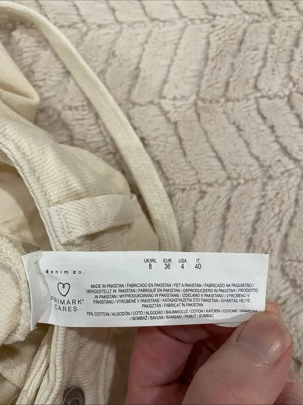 Primark Cream Drawstring Cotton Shorts size 4 - Image 9