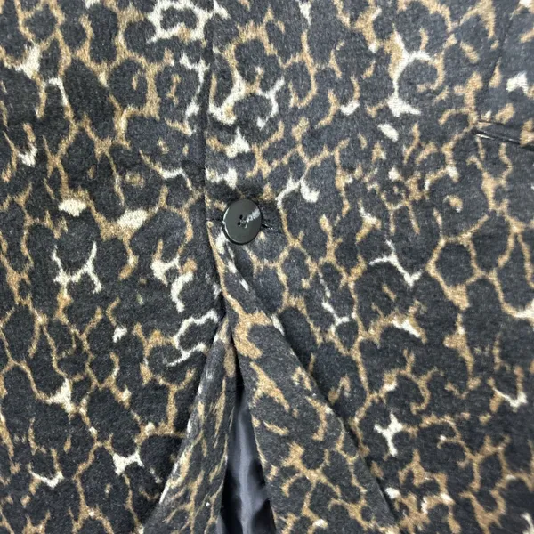 Apt 9 Womens Cheetah Leopard Print Overcoat Single Button Long Jacket Small NEW - Image 3