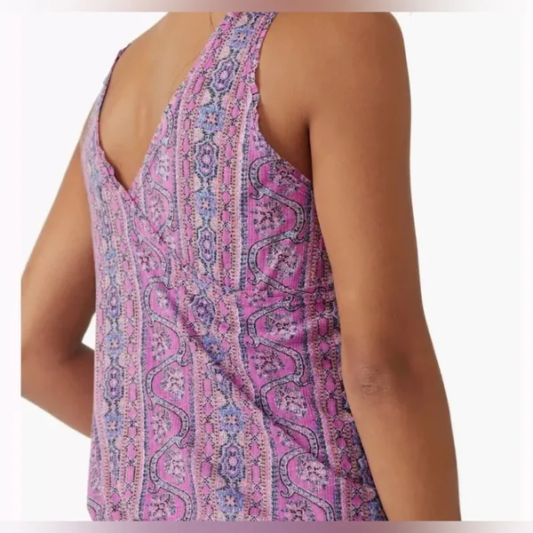 Free People We the Free Your Twisted Tee Printed Tank V-neck; elastic waist M - Image 3