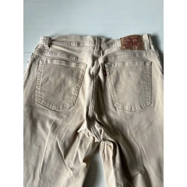 Levis 550 Relaxed Fit Tapered Leg Jeans Tan Beige High Rise Vintage‎ 14 Reg M - Image 4