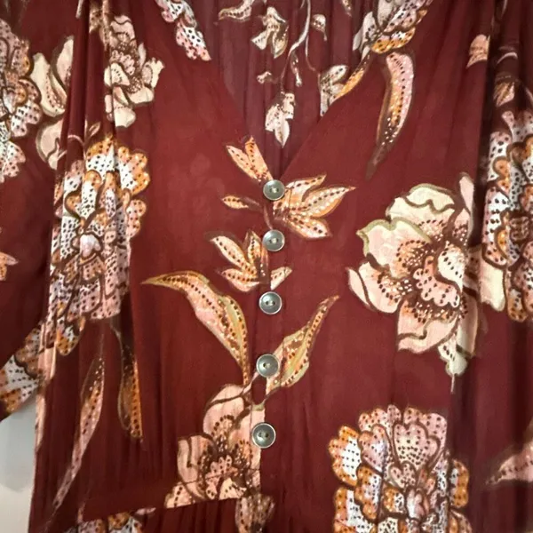 Steve Madden BB Dakota red floral neck midi dress size M - Image 7