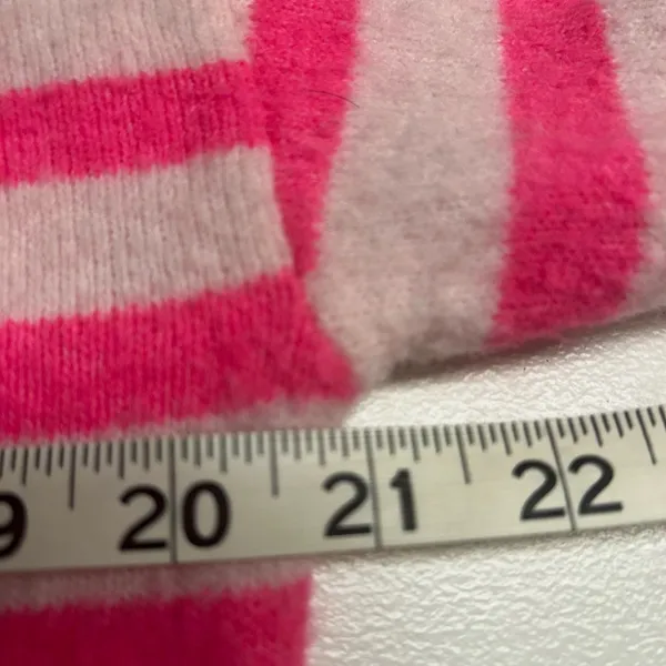 LOFT Pink and Rose Striped Turtleneck Sweater - Image 3