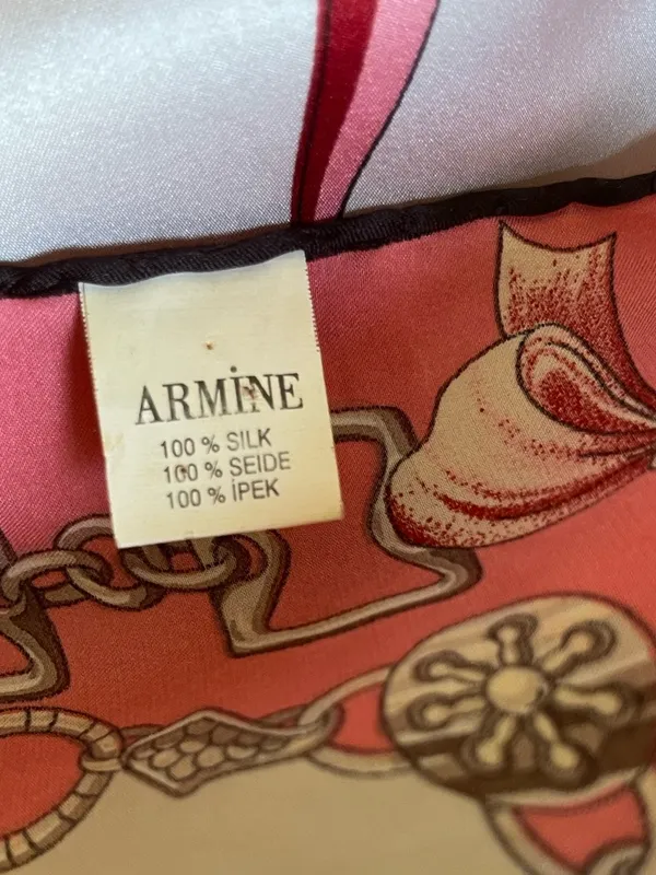 Armine Pink Silk Equestrian Scarf - Image 4
