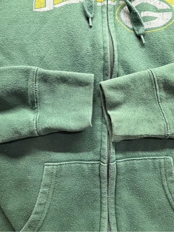 Green Bay Packers Women’s Full Zip Hoodie Green NFL Approx Large - Image 6