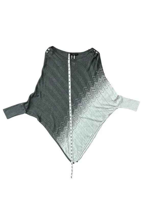 White House Black Market Ombre Metallic Batwing Sleeve Knit Poncho Medium Petite - Image 6