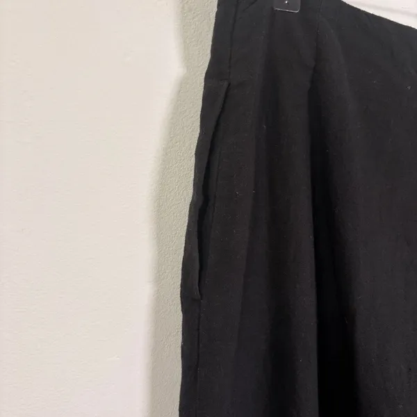 Madewell Black Wrap Button Front Midi Skirt Sz 8 - Image 5