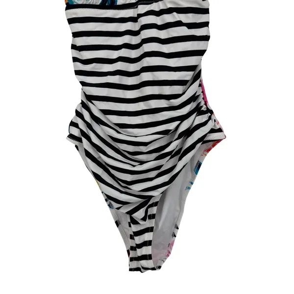 Cupshe One Piece Swimsuit Women Large Multicolor NWT‎ Floral Striped AB20312M - Image 3