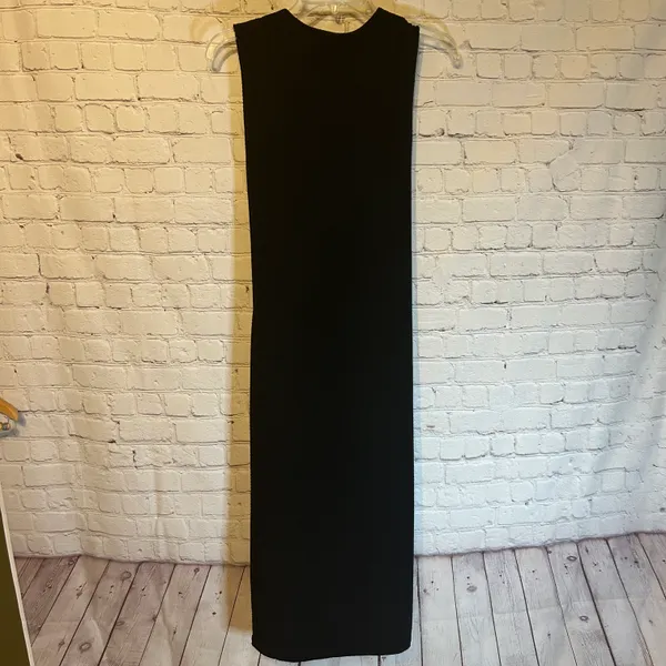 NWT black tack dress with tie front, L - Image 2