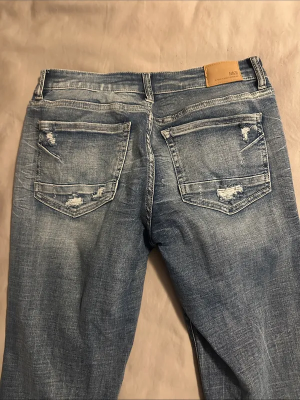 BKe Stella Blue Distressed Skinny Jeans - Image 8