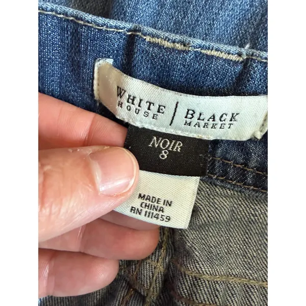 White House Black Market Blue Noir Straight Leg Ankle Jeans Size 8 - Image 5