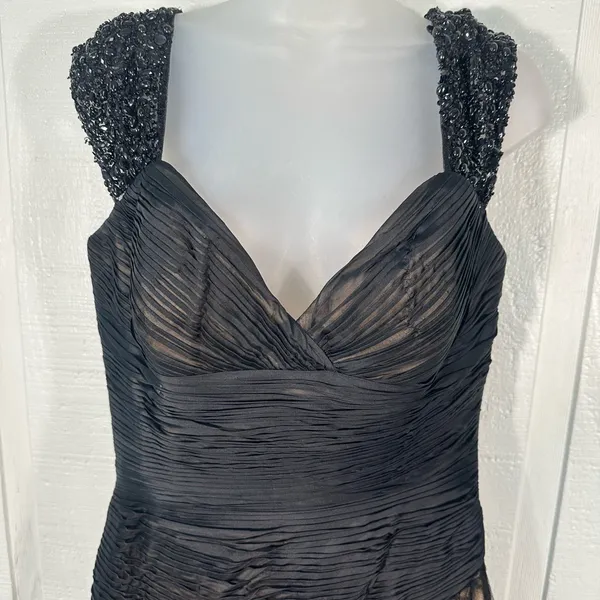 Jovani Black Sleeveless Beaded Formal Dress Size 8 EUC - Image 5