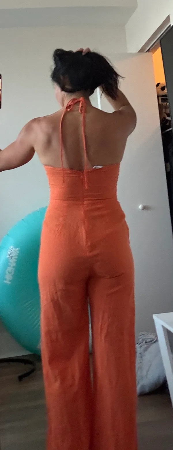 Sndys Orange Halter Jumpsuit - Image 3