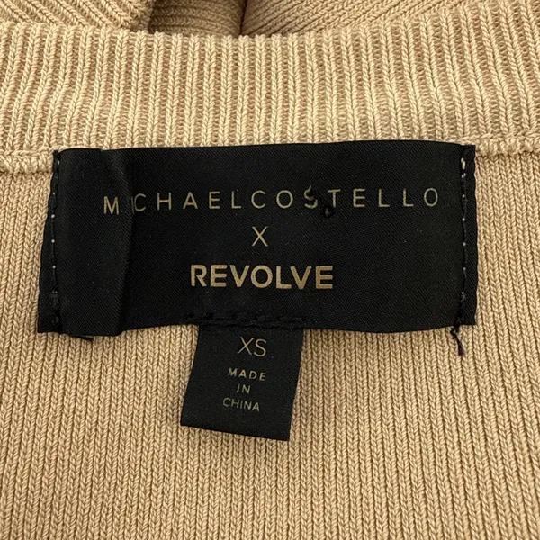 Michael Costello x REVOLVE Beige Tan Cut Out Oversized Cropped Sweater XS Top - Image 7