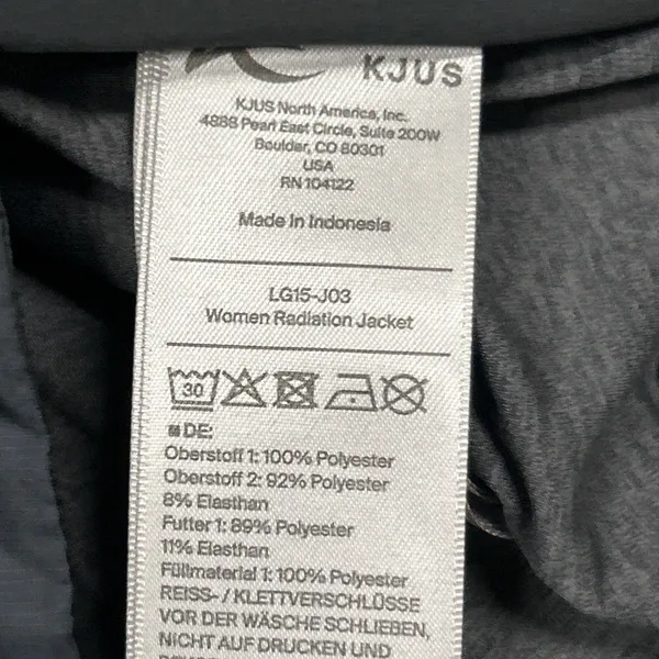 KJUS Radiation Jacket Womens XL 42 Black Full Zip Pockets Lightweight Golf New - Image 6