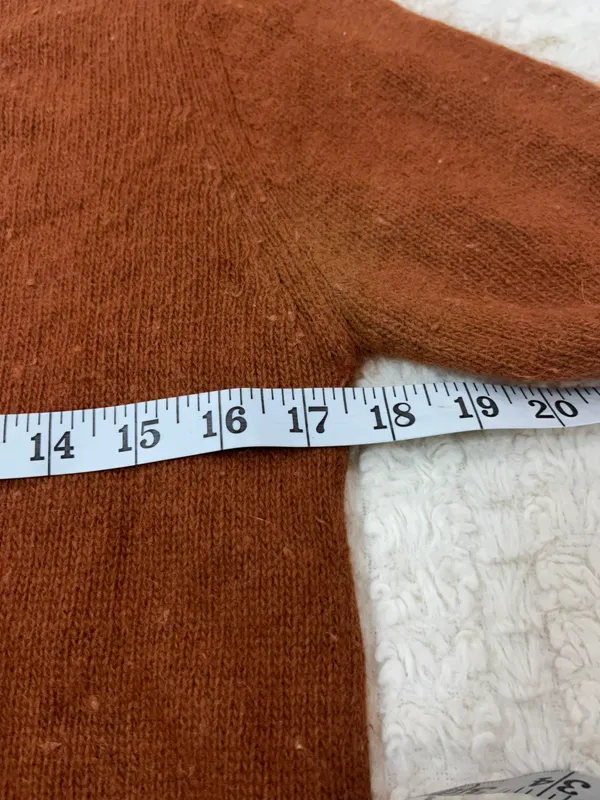 Cassidy Sweater Lambwool Angora Short Sleeve Brown Sz M - Image 9