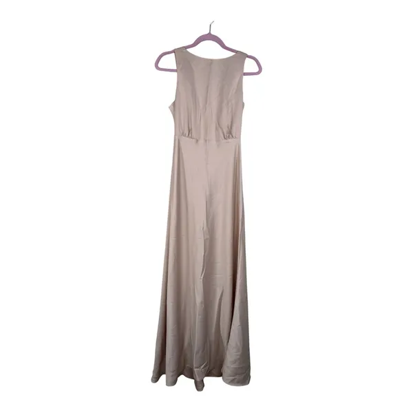Sachin & Babi Pale Pink Maxi Dress Womens 0 Formal Bridesmaid Satin Floor Length - Image 2