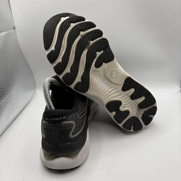 Asics Gel-Nimbus 24 Black White Running Shoes Sneakers 1012B201 Women's Size 6.5 - Image 7