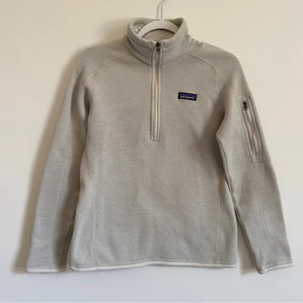 Patagonia Better Sweater Cream 1/4 Zip Pullover Fleece Jacket Women’s Size Small - Image 2