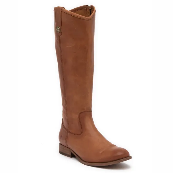 Frye Melissa Button Inside Zip Leather Boot COGNAC/BROWN Color NEW - Image 4