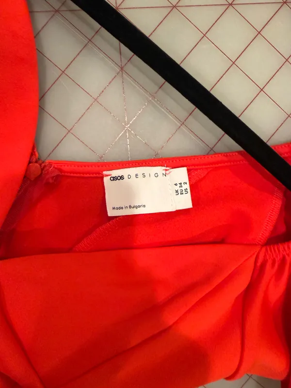 ASOS Red Flutter Sleeve V-Neck Maxi Gown - Image 15