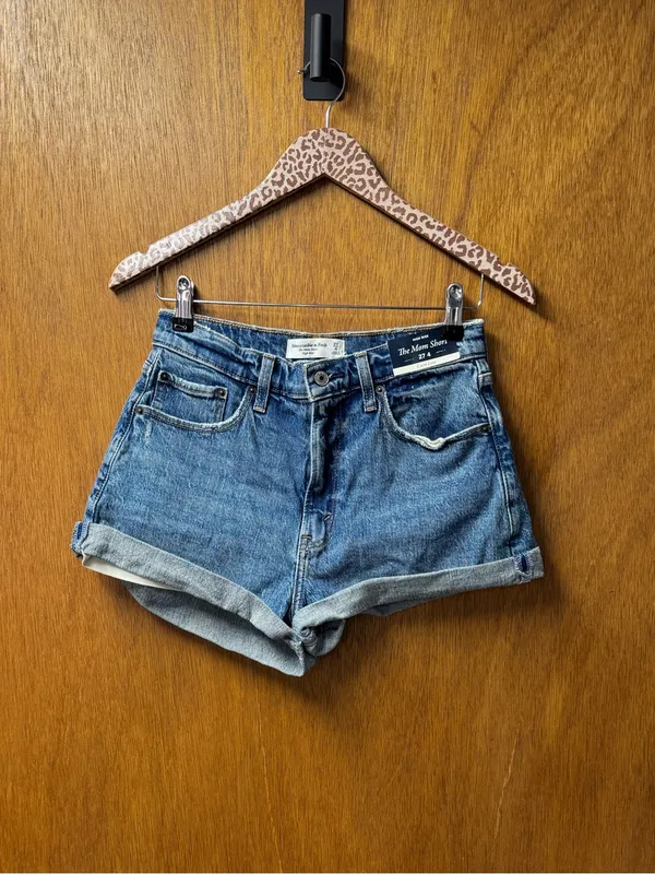 Abercrombie & Fitch A&F The Mom Shorts Curve Love Denim Jorts Denim 4 27 NEW NWT - Image 12