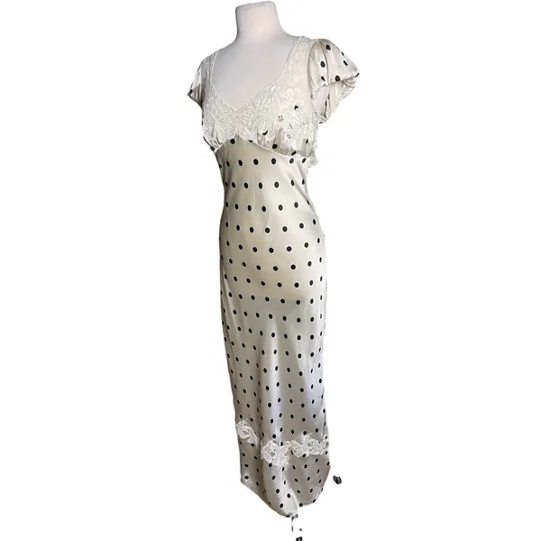 FREE PEOPLE Women’s Butterfly Babe Maxi Satin Polka Dot Slip Dress - Image 6