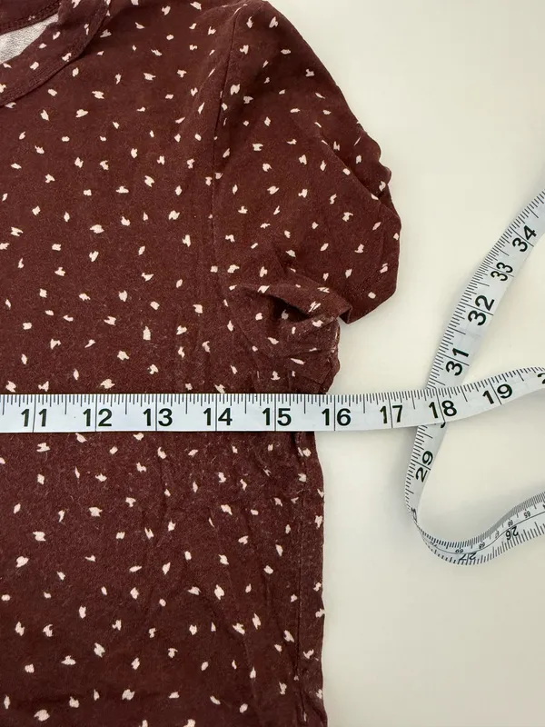 Maurices 24/7 Rust Brown Dotted Tee Crew Neck Short Sleeve - Image 8